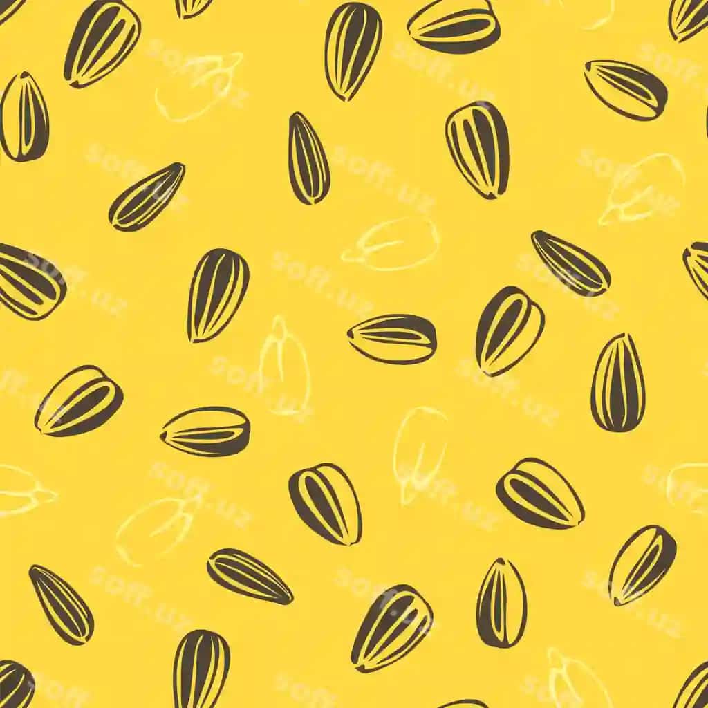 Qizilqovoq urug'lari chetkasiz naqsh | Sunflower seeds seamless pattern
