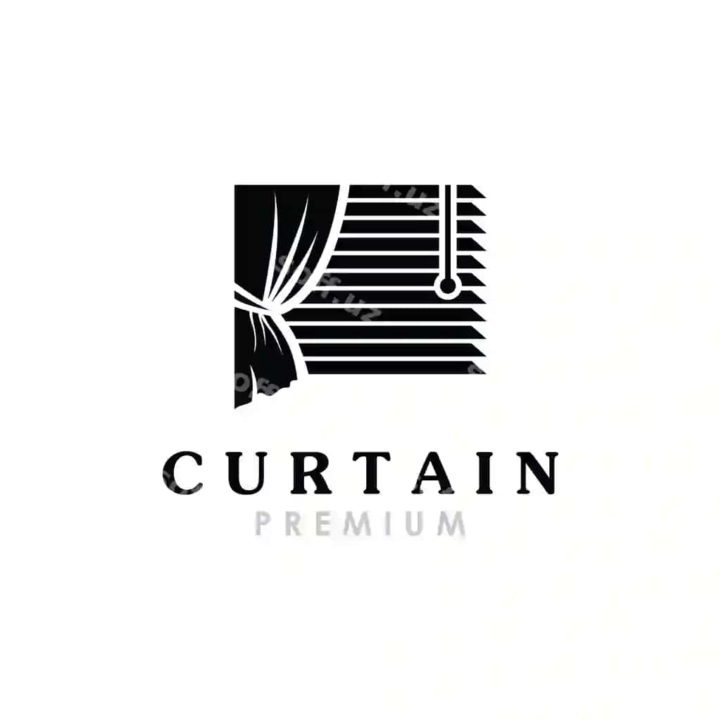 Oddiy parda logotip shabloni parda logotip bezatish uylar kvartiralar | Simple curtain logo template curtain logo decoration homes apartments