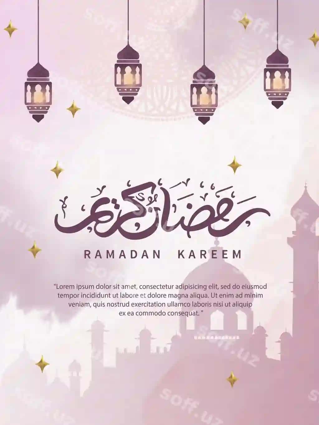 Vektor realistik Ramazon Kareem illustratsiyasi | Vector realistic ramadan kareem illustration