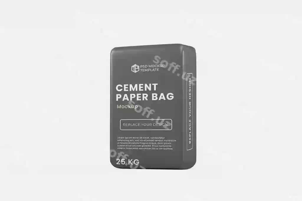 Psd qog'oz tsiment sumkasi mockup | Psd paper cement bag mockup 2