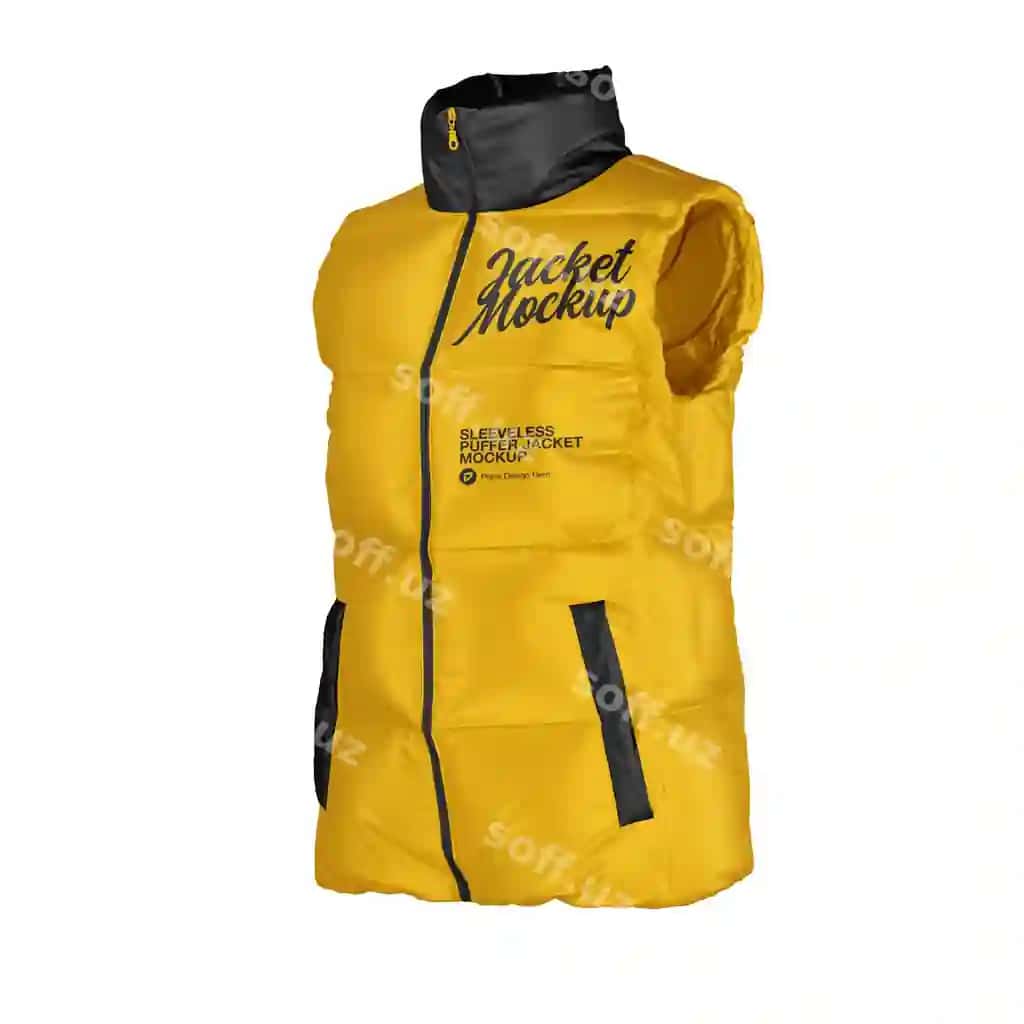 Koltaksiz pufakli kurtka namunasi | Sleeveless puffer jacket mockup