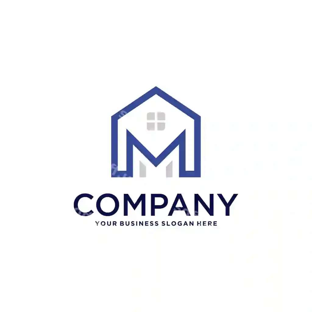 M logotip dizayni uy binolari bilan | M logo design with house real estate 2