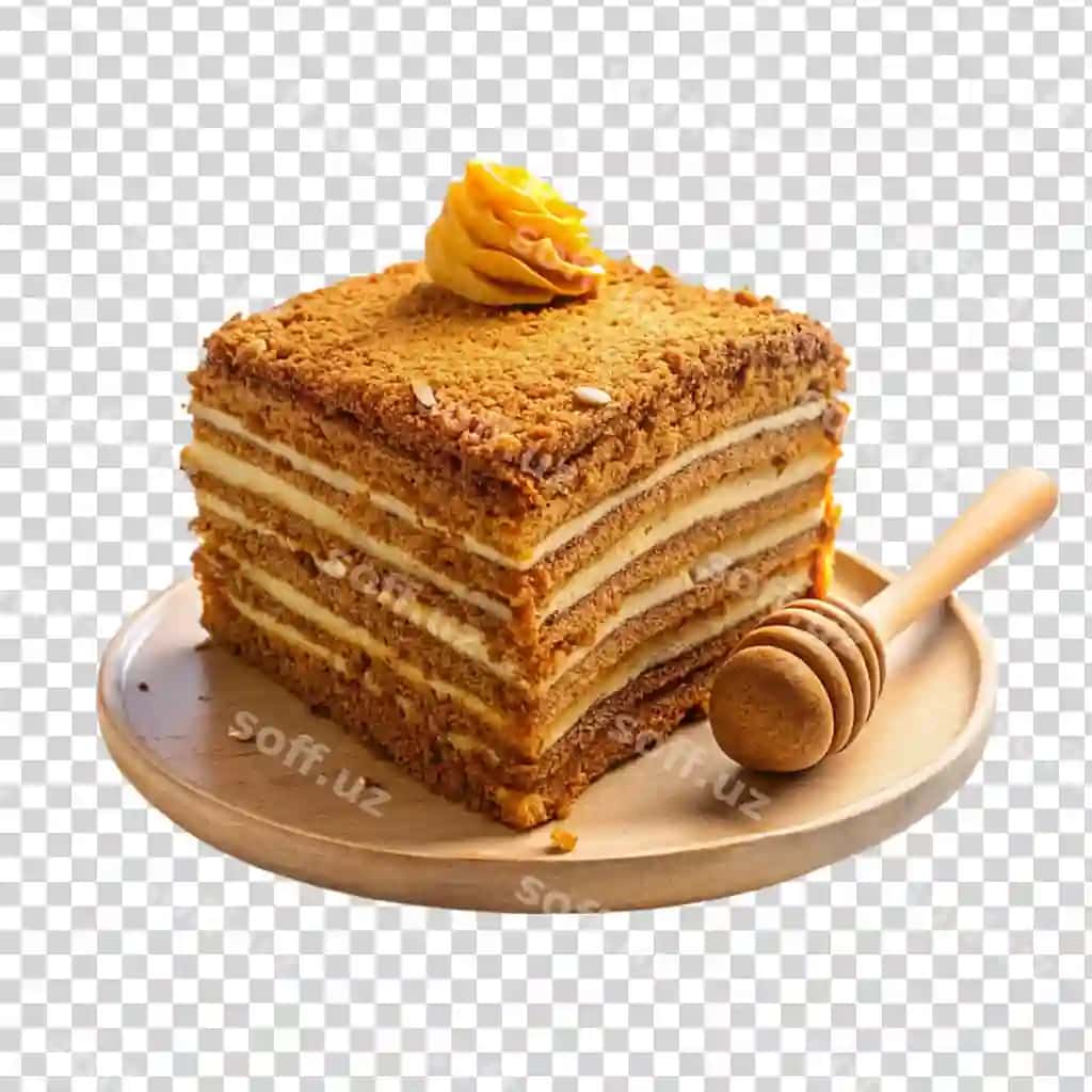 Asal keki izolyatsiya qilingan shaffof fon | Honey cake isolated transparent background