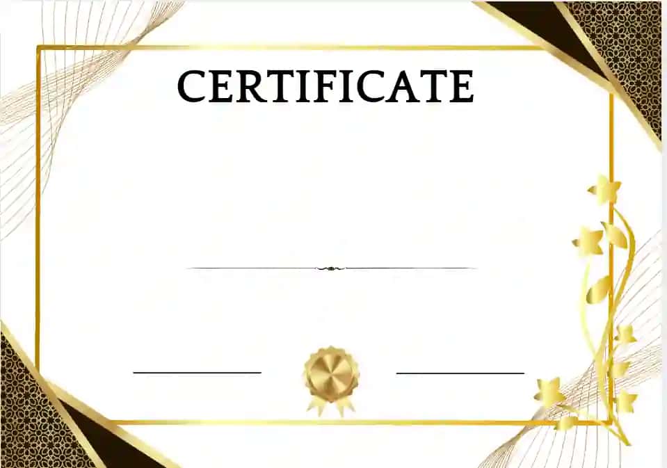 certifikat uchun shablon