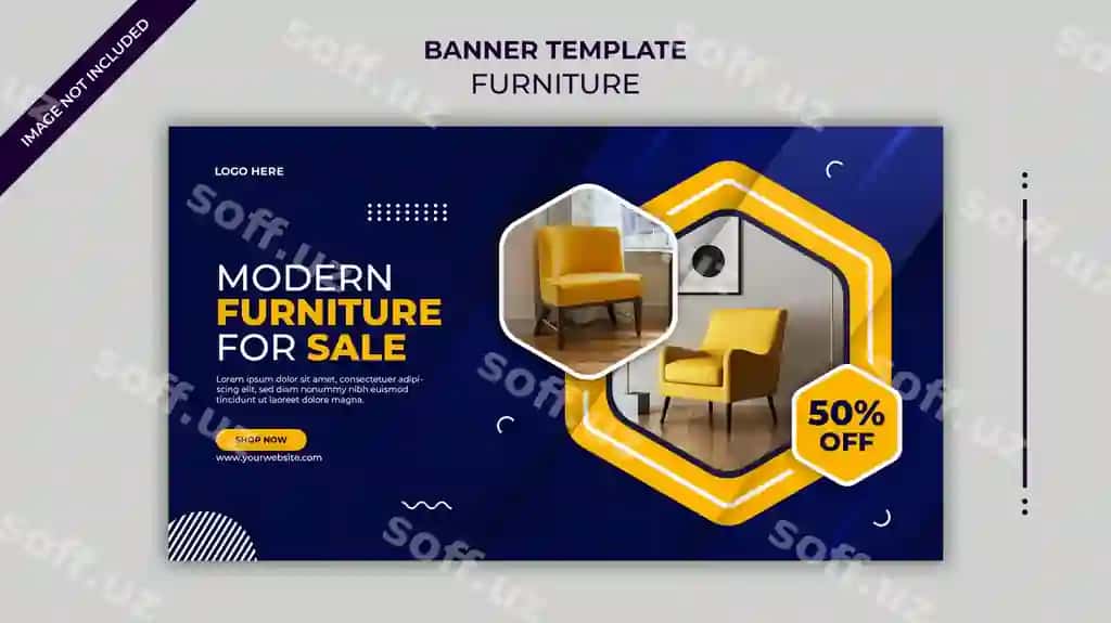 Zamonaviy mebel sotish veb-banner instagram banner shabloni | Modern furniture sale web banner instagram banner template