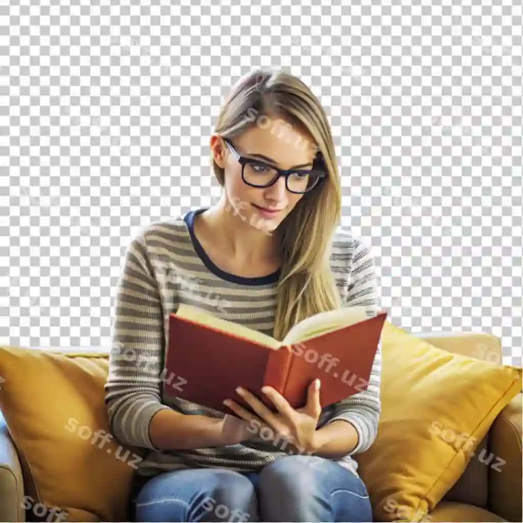 O'qi kitob shaffof orqa fonda | Read book transparent background
