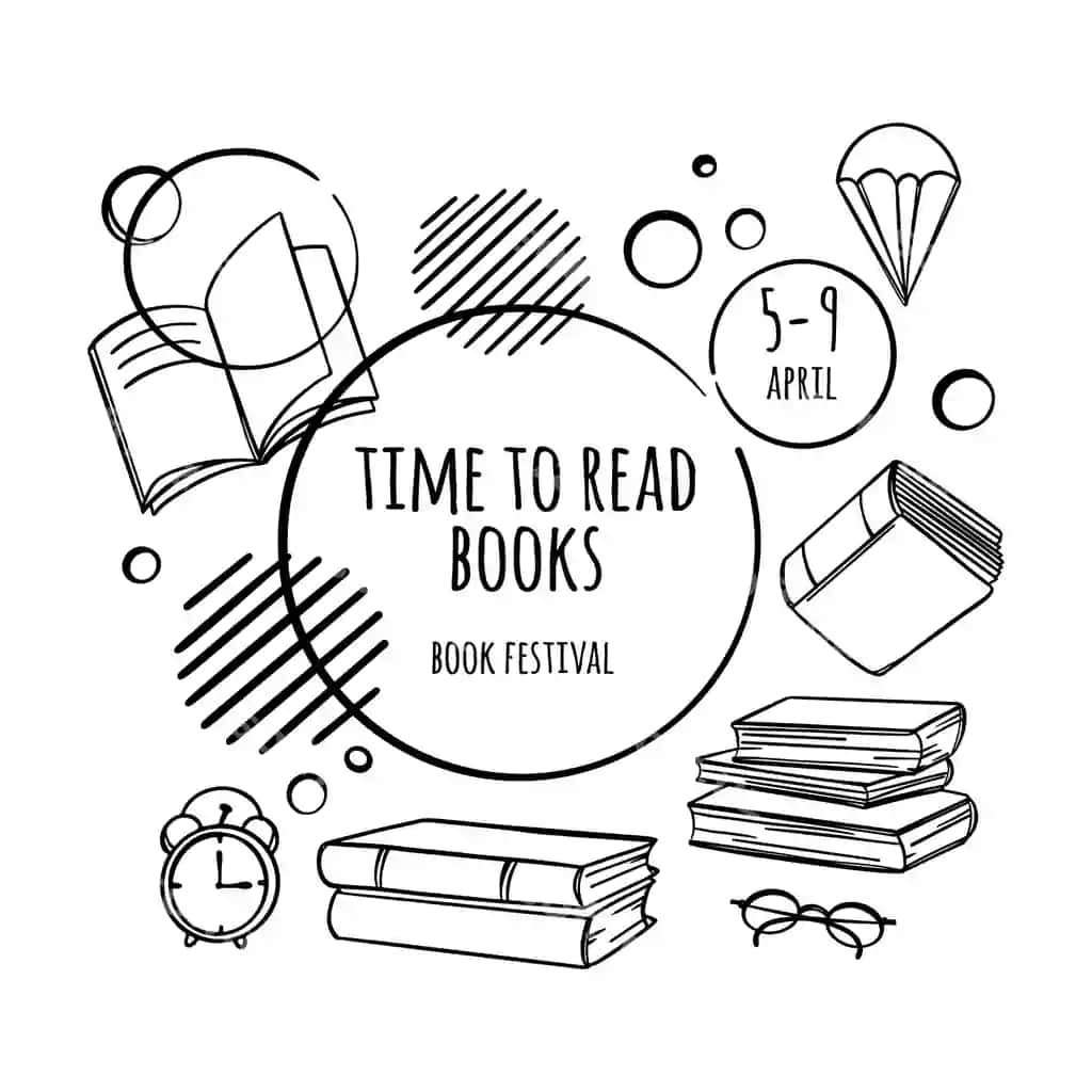 Kitob festivali banneri kitob do'koni kutubkhona konseptsiya illustratsiyasi | Book festival banner bookstore library concept illustration