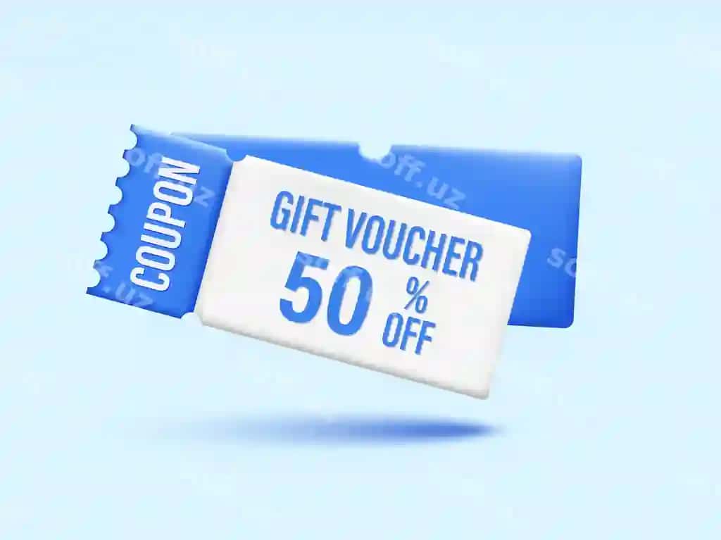 Set 3d chegirma vaucheri 50% chegirma kuponi sovg'a vaucheri ko'k kupon | Set 3d discount voucher 50 off coupon gift voucher is blue coupon