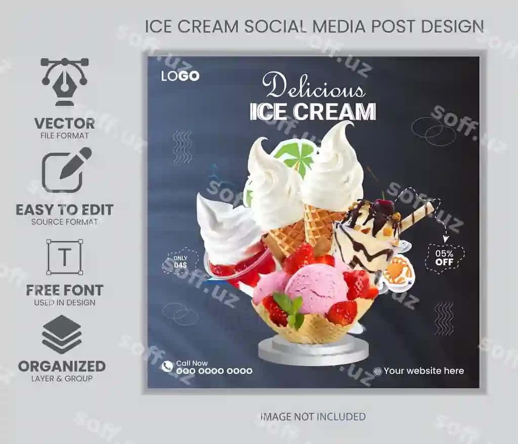 Moda vektor mazali ovqat ijtimoiy tarmoq post dizayn shabloni | Stylish vector delicious food social media post design template