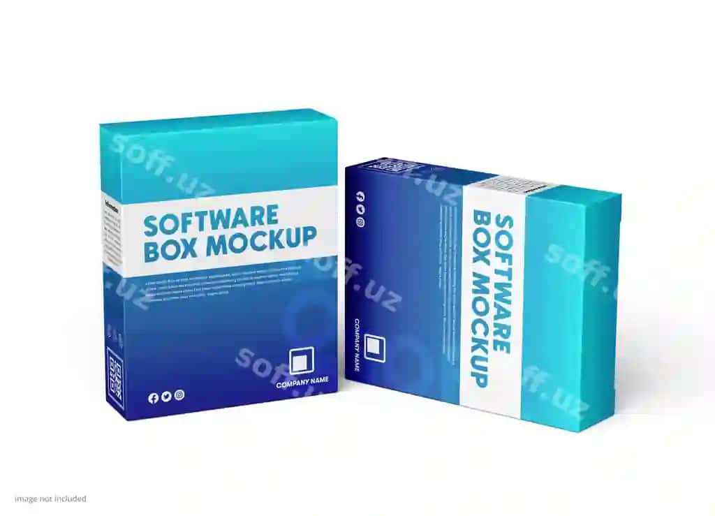 Dastur qutisi namunasi | Software box mockup