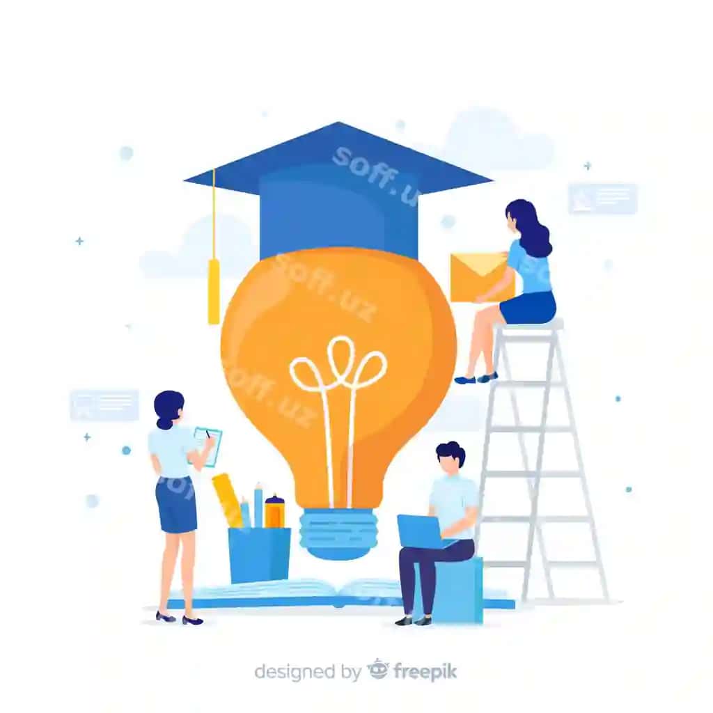 Tek universitet konseptsiyasi orqa fon | Flat university concept background 2