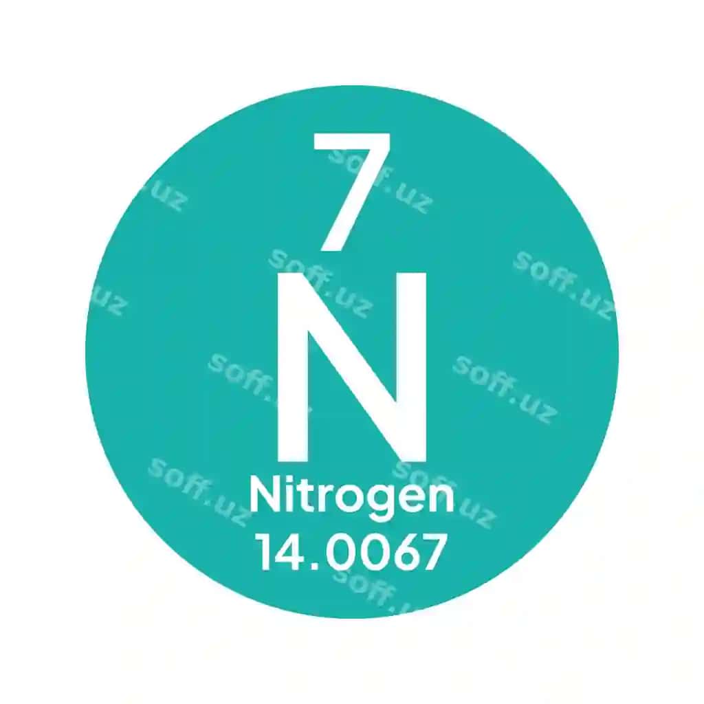 Periyodik jadval elementi azot ikonka oq fonda vektor illustratsiyasi | Periodic table element nitrogen icon white background vector illustration