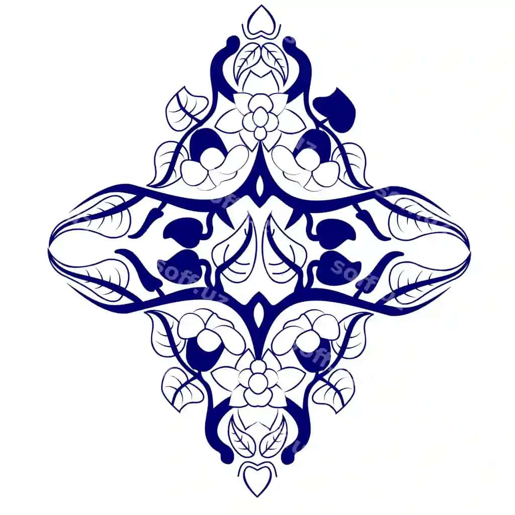 Ko'k varaq gullar chiroyli ajratuvchi element ramkalar tur kartasi | Blue leaves flowers attractive divider element frames wedding card 2