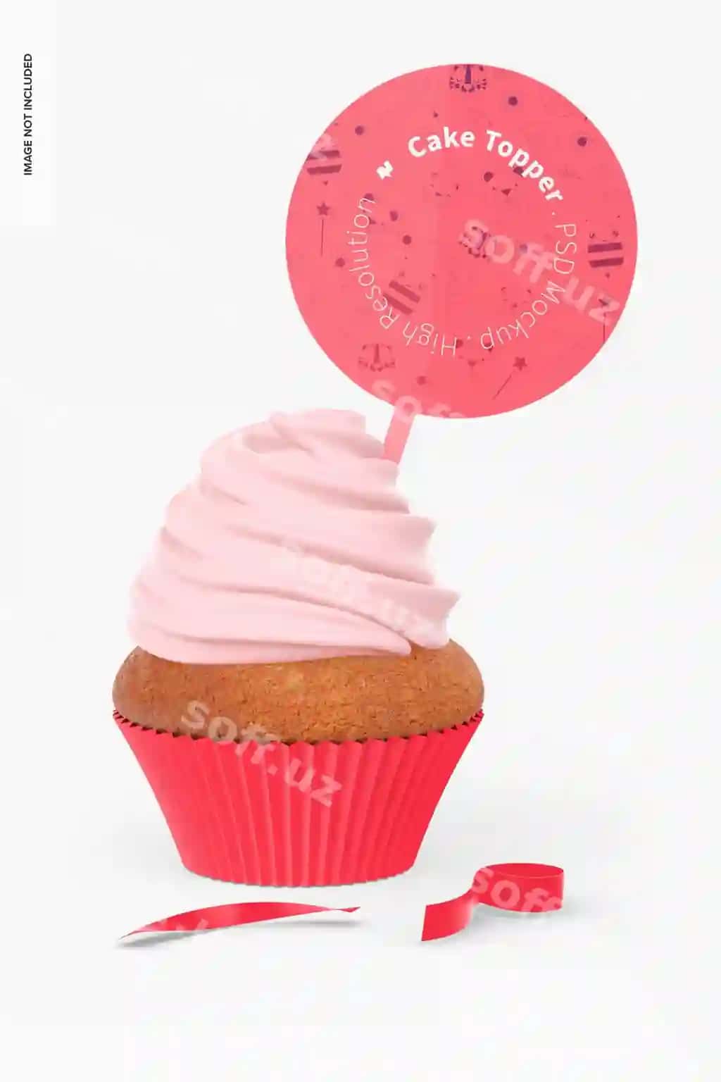 Tortdagi dekoratsiya namunasi kupkake | Cake topper mockup cupcake