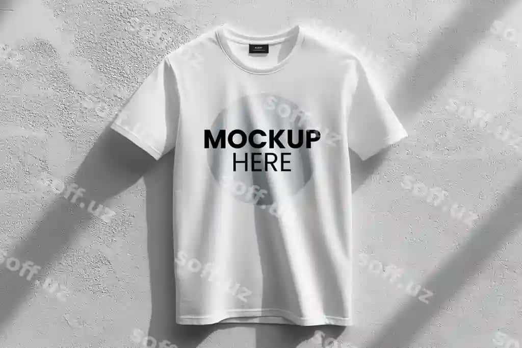 Bepul oq futbolka shabloni to'liq tahrirlangan | Free white tshirt mockup template fully editable