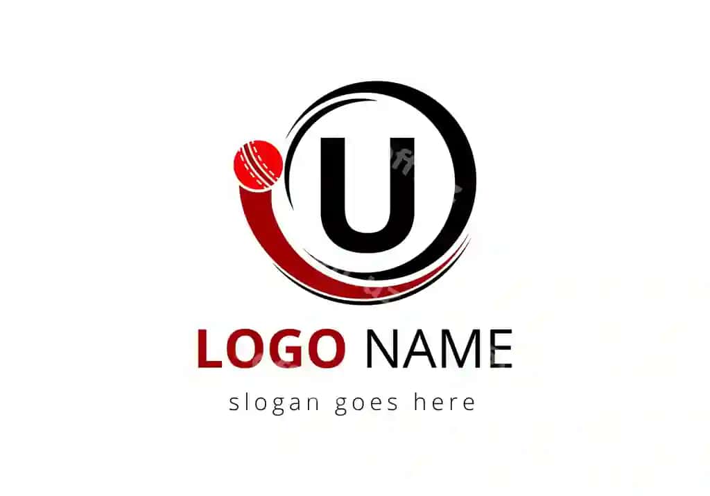 U harfi kriket logotipi konseptsiyasi harakatlanuvchi kriket to'p ikonasi bilan | Letter u cricket logo concept with moving cricket ball icon cricket 2