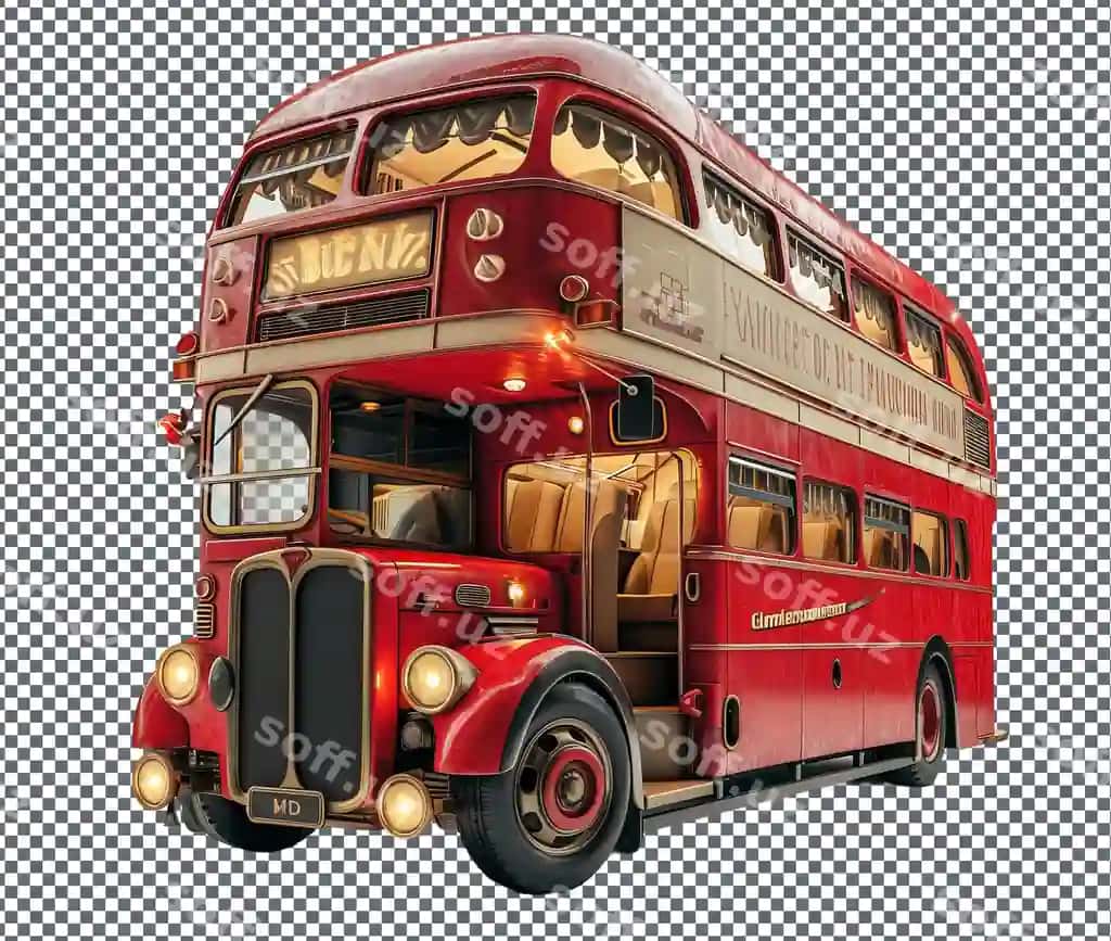 Ajoyib ikki qatlamli avtobus shaffof fonda ajraltirilgan | Magnificent double decker bus isolated transparent background