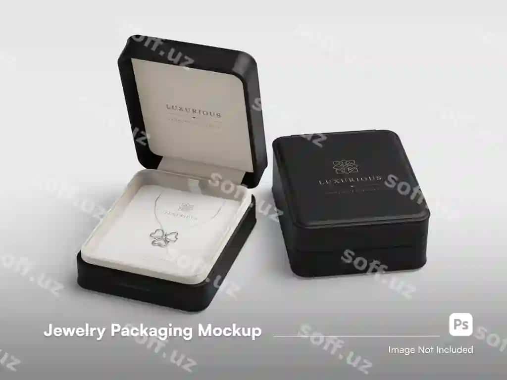 Hasharot soyg'a qadoq 3d ajraltirilgan namuna yuqori darajadagi sozlash | Luxury jewelry packaging box 3d isolated mockup high level setting