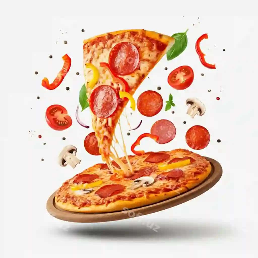 Pitsa pepperoni va pomidorlar bilan | Pizza with pepperoni tomatoes it