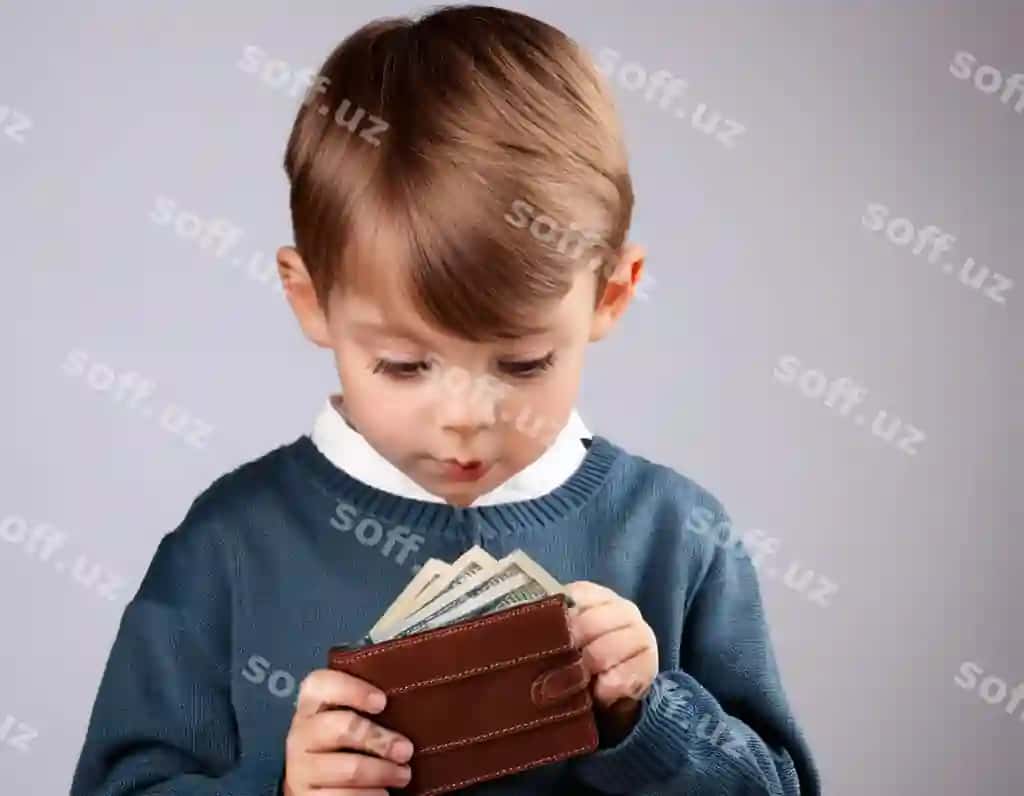 Ilustrativ sahna bola hamshira tutgan | Illustrative scene child holding wallet