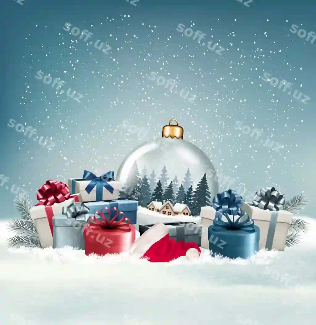 Rojdestvo bayrami foni rangli shaffof sovg'a qutilari | Christmas holiday background with colorful gift boxes transparent