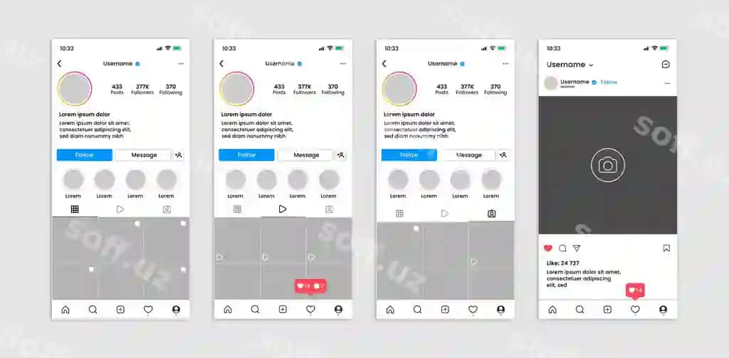 Instagram profil interfaci mockup | Instagram profile interface mockup