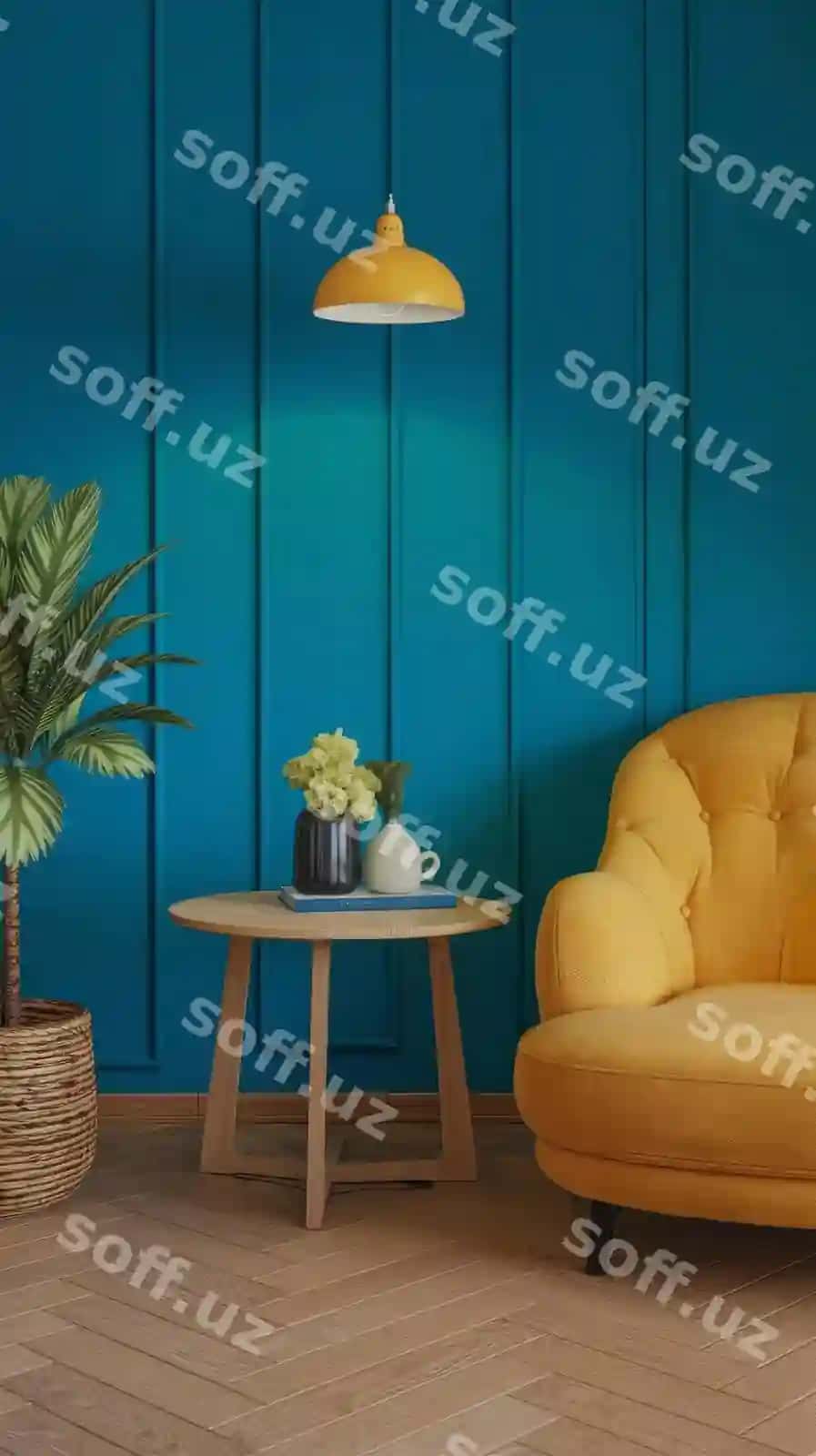 Studiya devori va xona orqa fonda yorqin ko'k va syano ranglarda | Blue light cyan studio wall room background 2