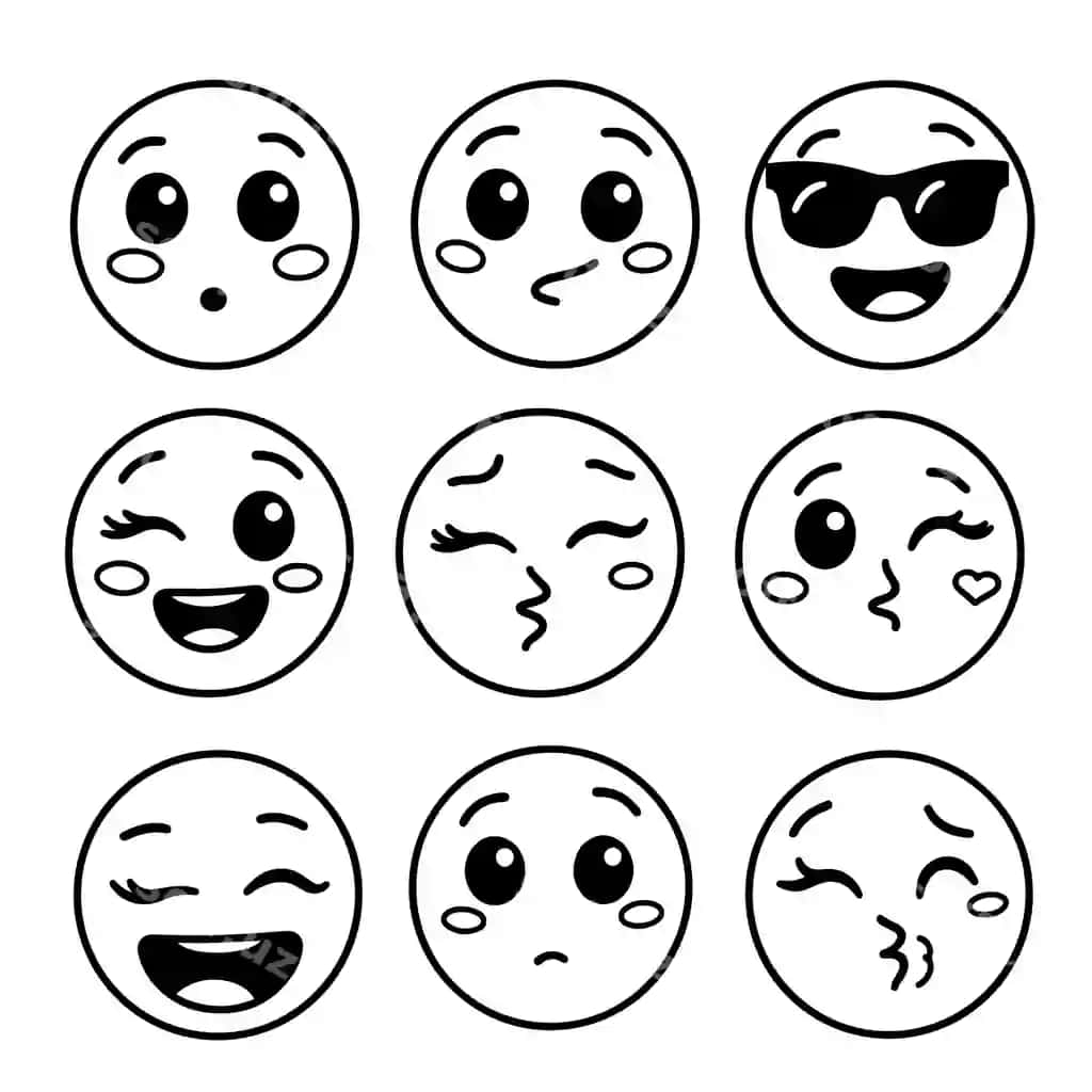 Doodl emoji yuz ikonlar to'plami qo'l bilan chizilgan sketsa | Doodle emoji face icon set hand drawn sketch