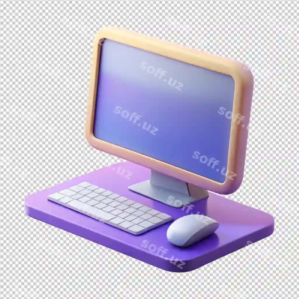 Zamonaviy kompyuter monitori klaviatura bilan ish stolii kompyuter ekrani shabloni | Modern computer monitor with keyboard desktop computer screen template 2