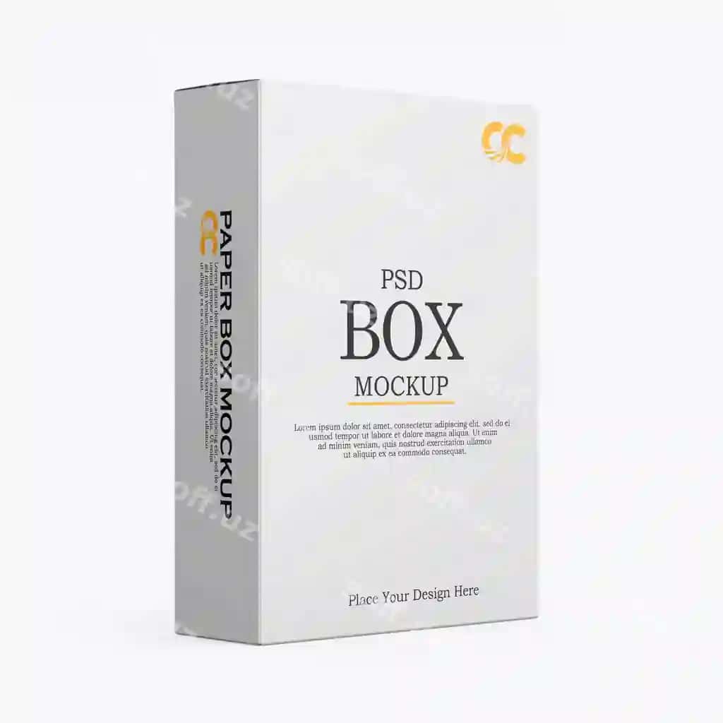 Oq qog'oz qutisi mockup | White paper box mockup