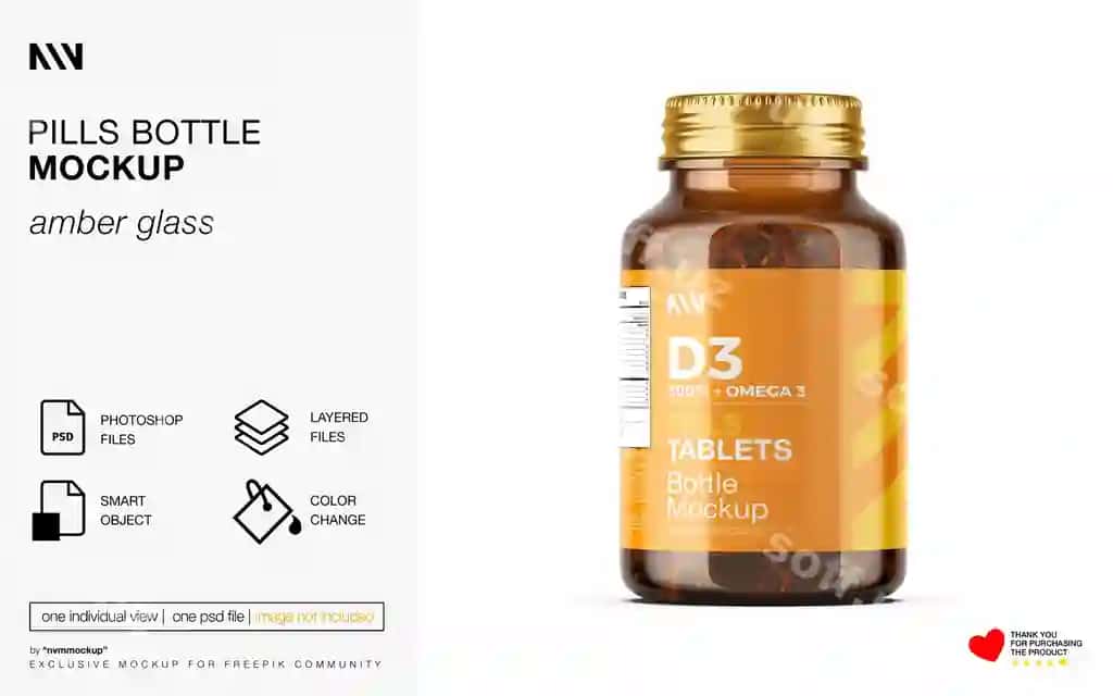 Flitok rasmligi | Pills bottle mockup 2