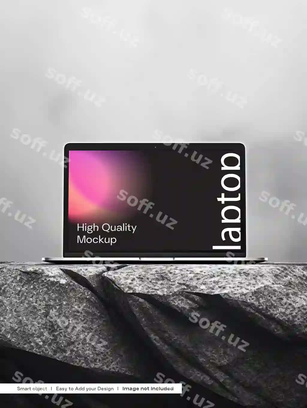 Oldinga yo'naltirilgan MacBook modeli | Front facing macbook mockup 2