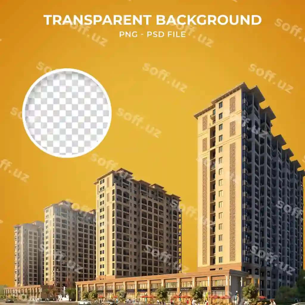 3d jigarrang beton bino apartamentlar uyi | 3d brown concrete building apartment house