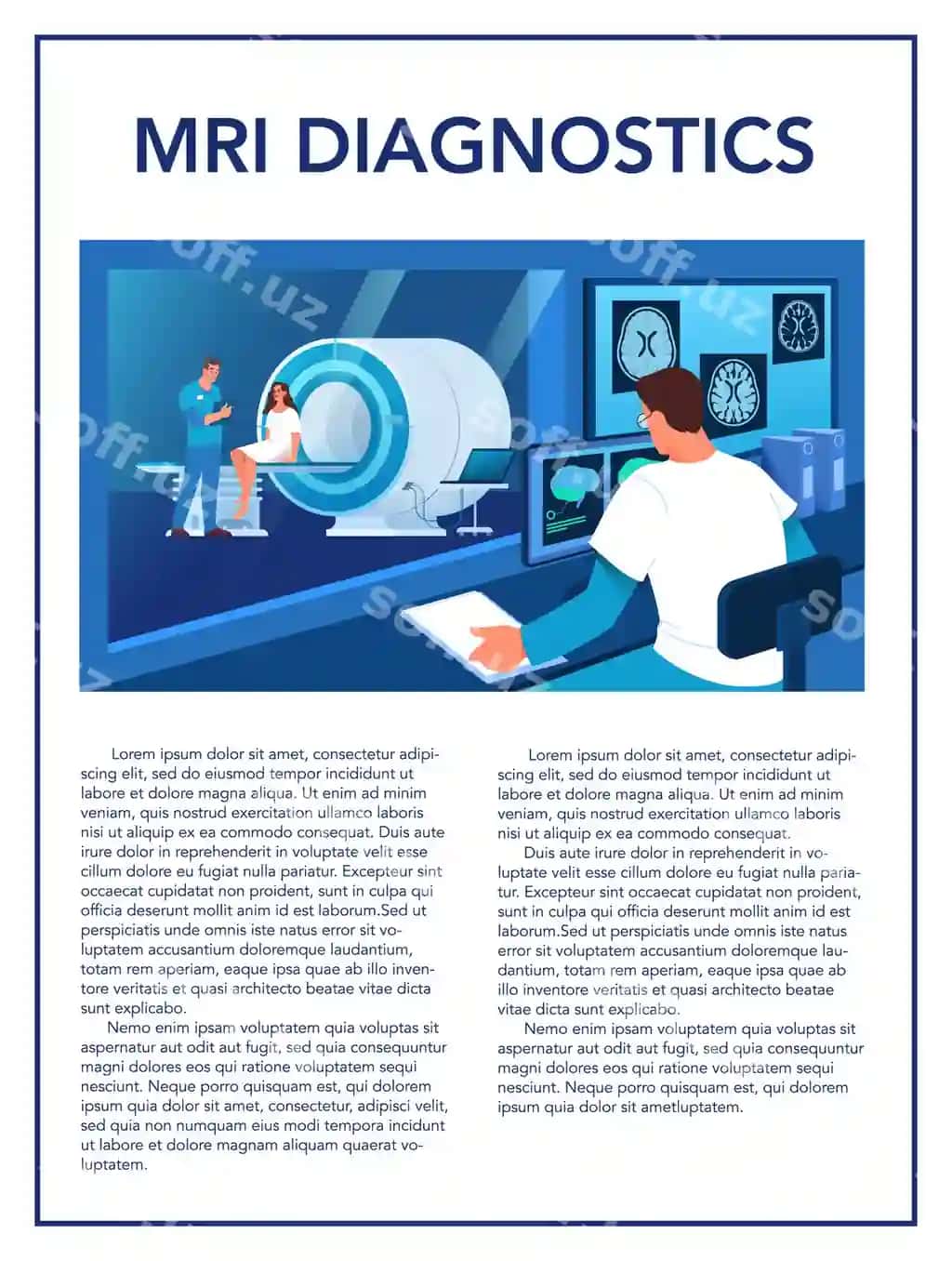 Magnitli rezonans tasvir reklama broshyura tibbiy tadqiqot diagnostikasi | Magnetic resonance imaging advert brochure medical research diagnosis