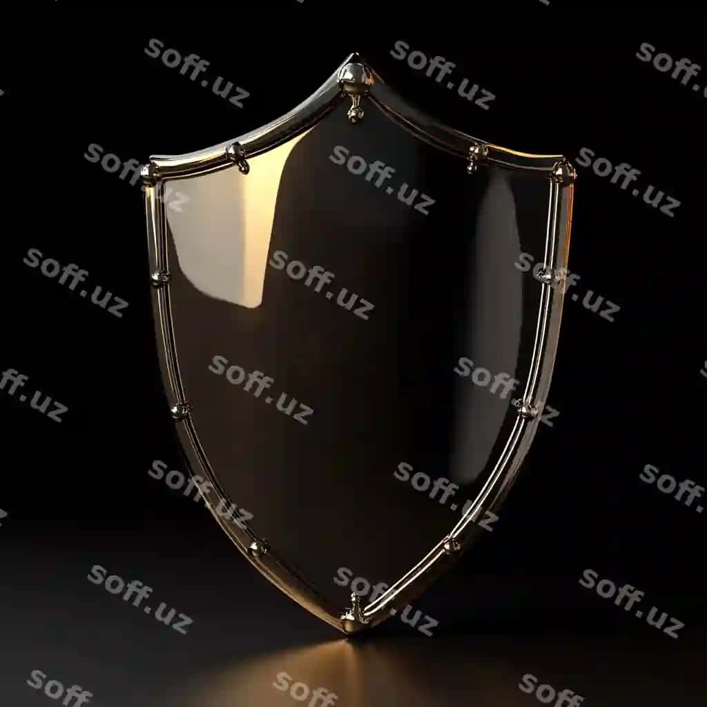 Qora poyga 3d ajraltirilgan oq fonda | Black sheild 3d isolated white background 2