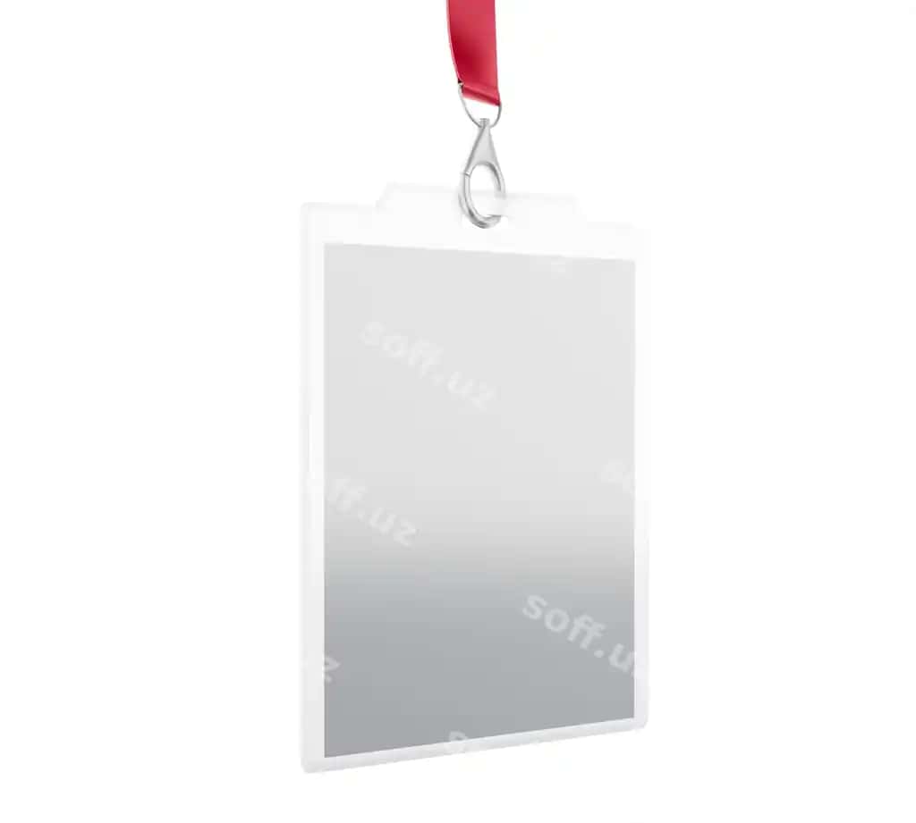 3d oq bo'sh plastik ID badj laniard bilan | 3d white blank plastic id badge with lanyard 2