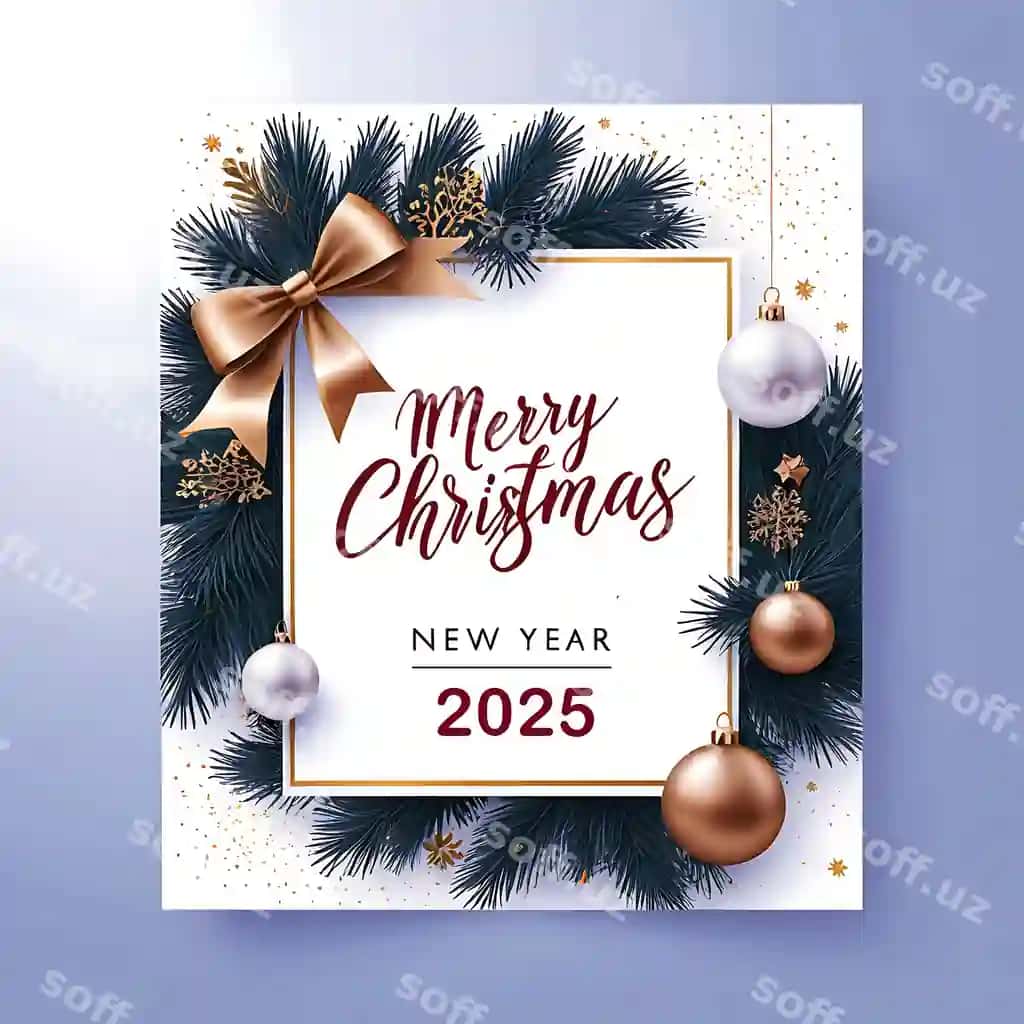 Rojdestvo muborak bo'lsin, Yangi yil muborak bo'lsin 2025 tabrik kartasi | Merry christmas happy new year 2025 greeting card