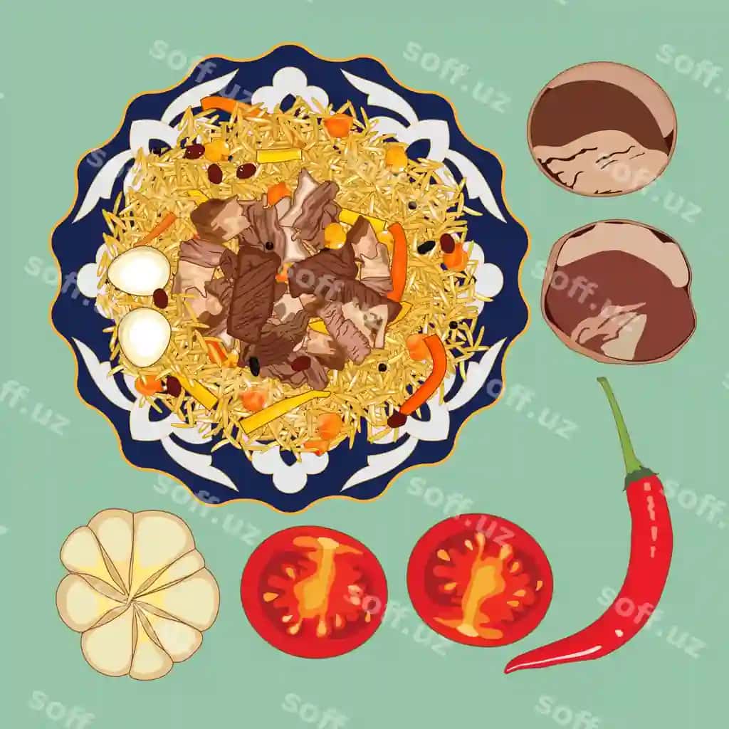 Vector palov ovqati | Vector plov food 2