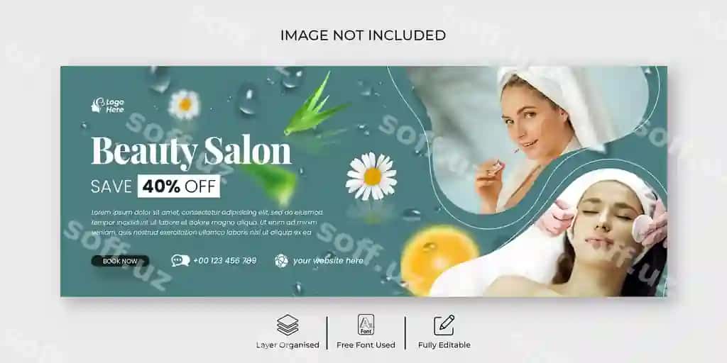 Spa go'zallik salonu Facebook varaq shabloni ijodiy medianing banner shabloni dizayni | Spa beauty salon facebook cover social media banner template design