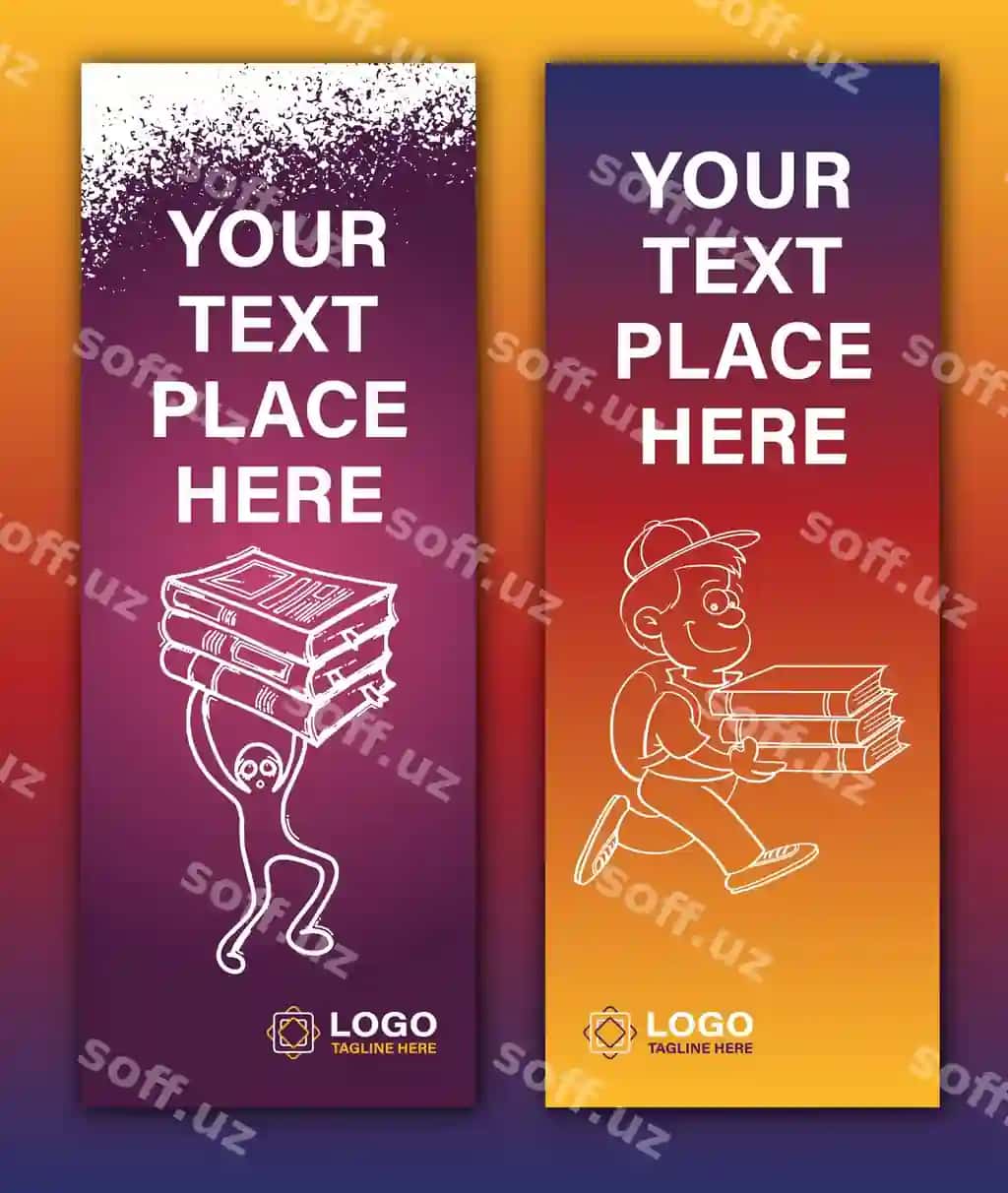 Ijodiy vektor ketma dizayn shabloni | Creative vector bookmark design template 2