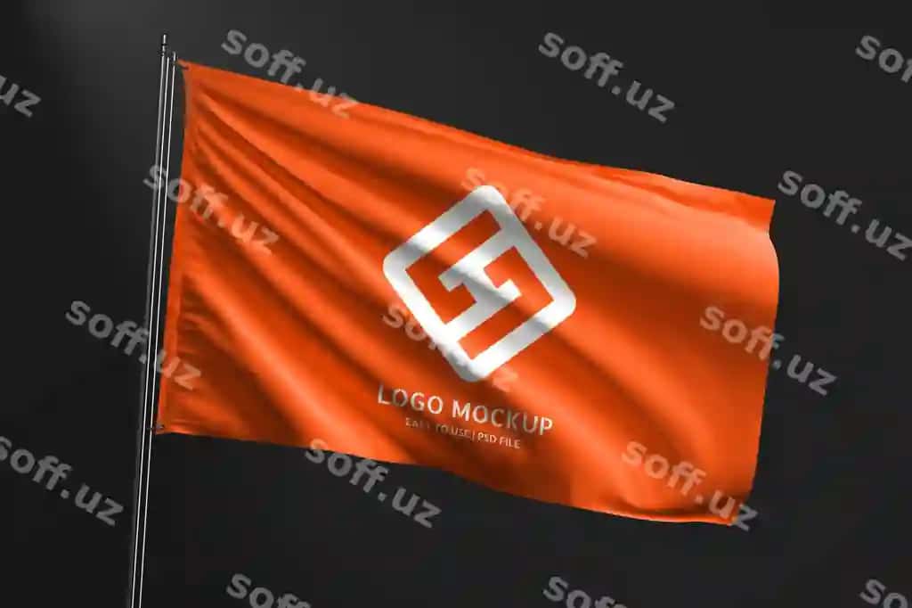 Flagni chalquantirish mockupi | Waving flag mockup 2