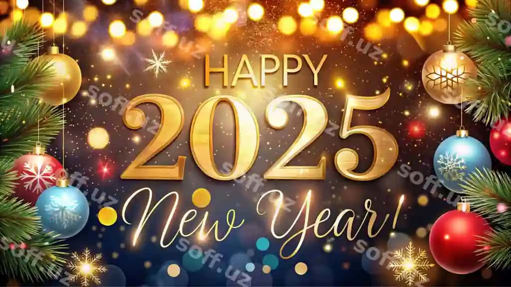 Yangi yil kartochkasi yangi yil bilan | Happy new year card with happy new year it 2