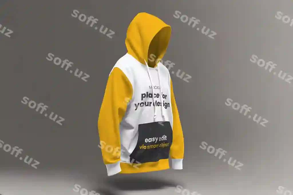 Hoodi to'liq namuna yon | Hoodie complete mockup side