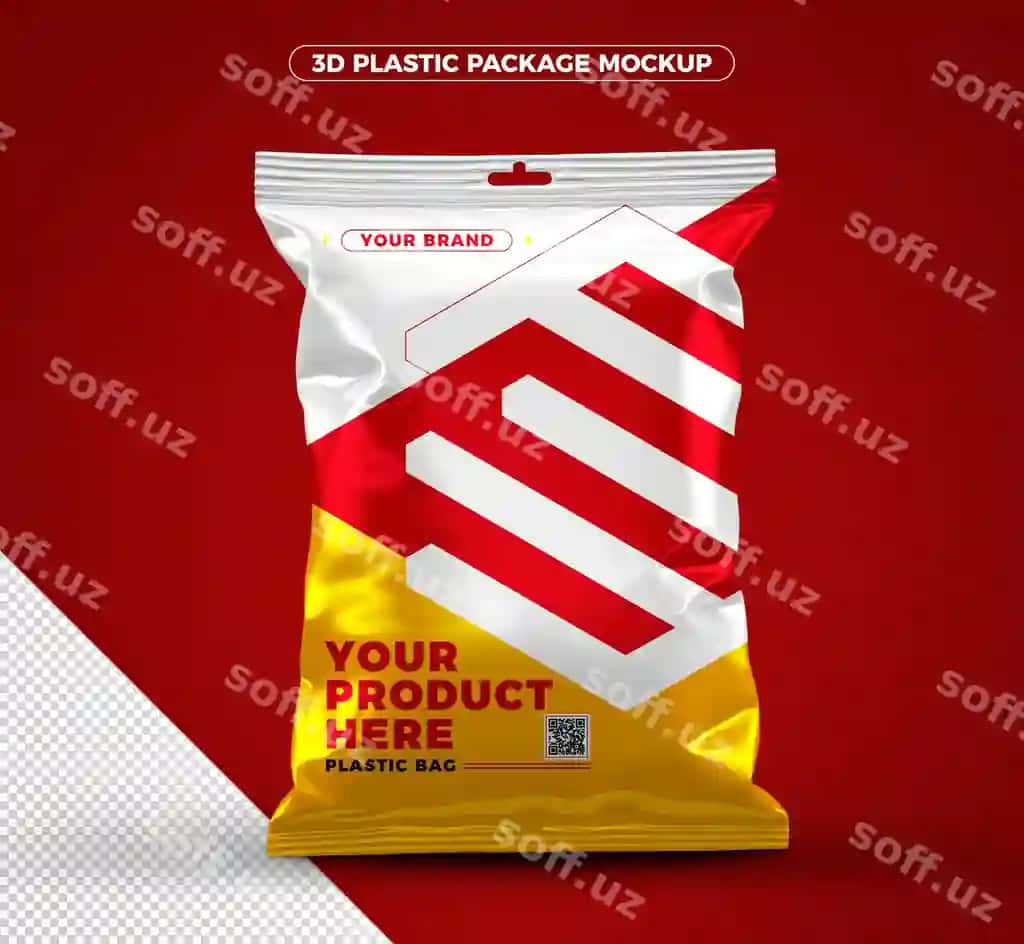 3D plastik paket modeli | 3d plastic package mockup