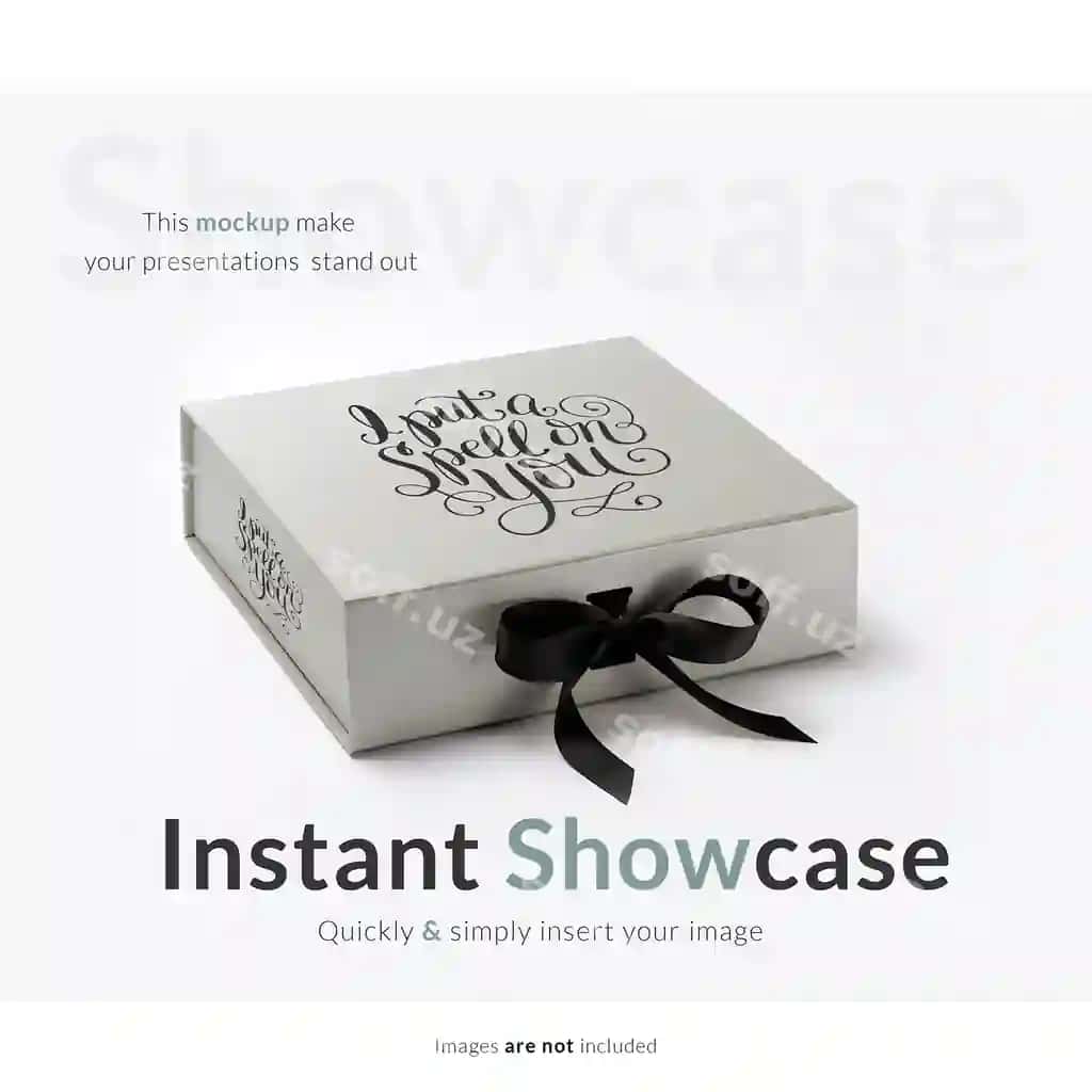 Boz podesat taqdimoti mockup | Grey gift box mock up