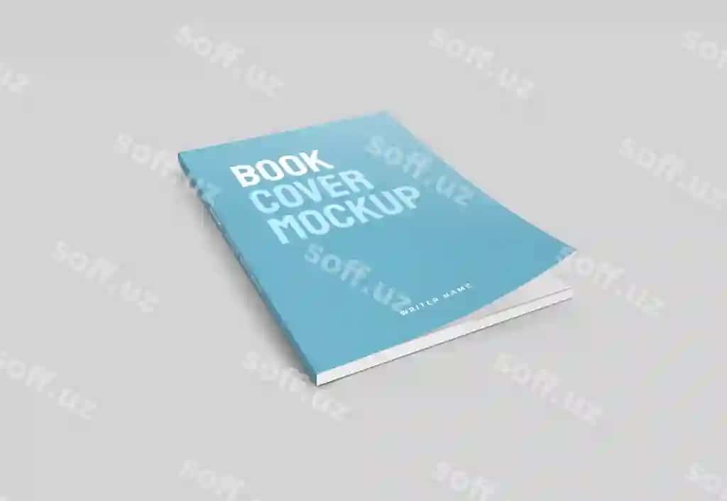 Realist kitob muqaddima namunasi shabloni | Realistic book cover mockup template 2
