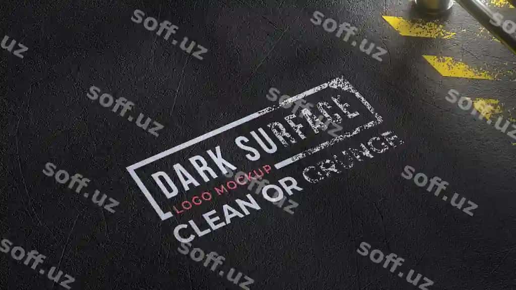 Logo mockup dark floor | Logo mockup dark floor