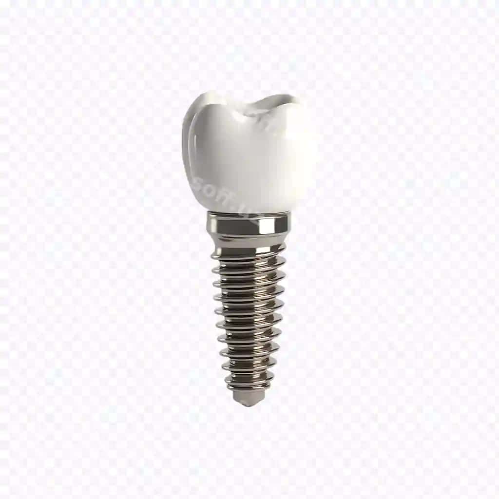 Tish implantatsiyasi ajraltirilgan shaffof fonda | Dental implant isolated transparent background