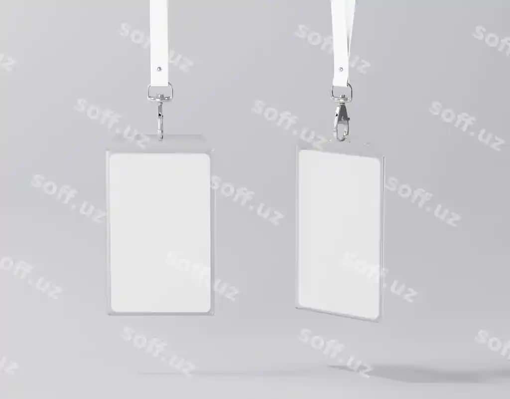 ID karta plastik qadoq namuna 3D render 3D illustratsiya | Id card plastic holder mockup 3d rendering 3d illustration