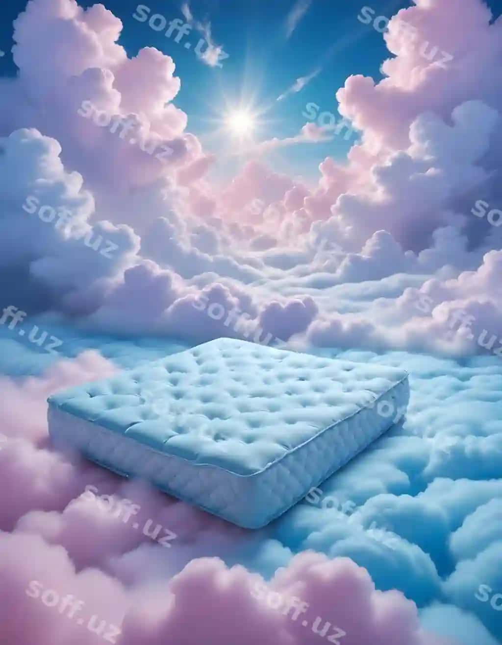 Matras bulutlarni tashimoqda, quyosh chirmoyapti. | Mattress is laying clouds sun is shining